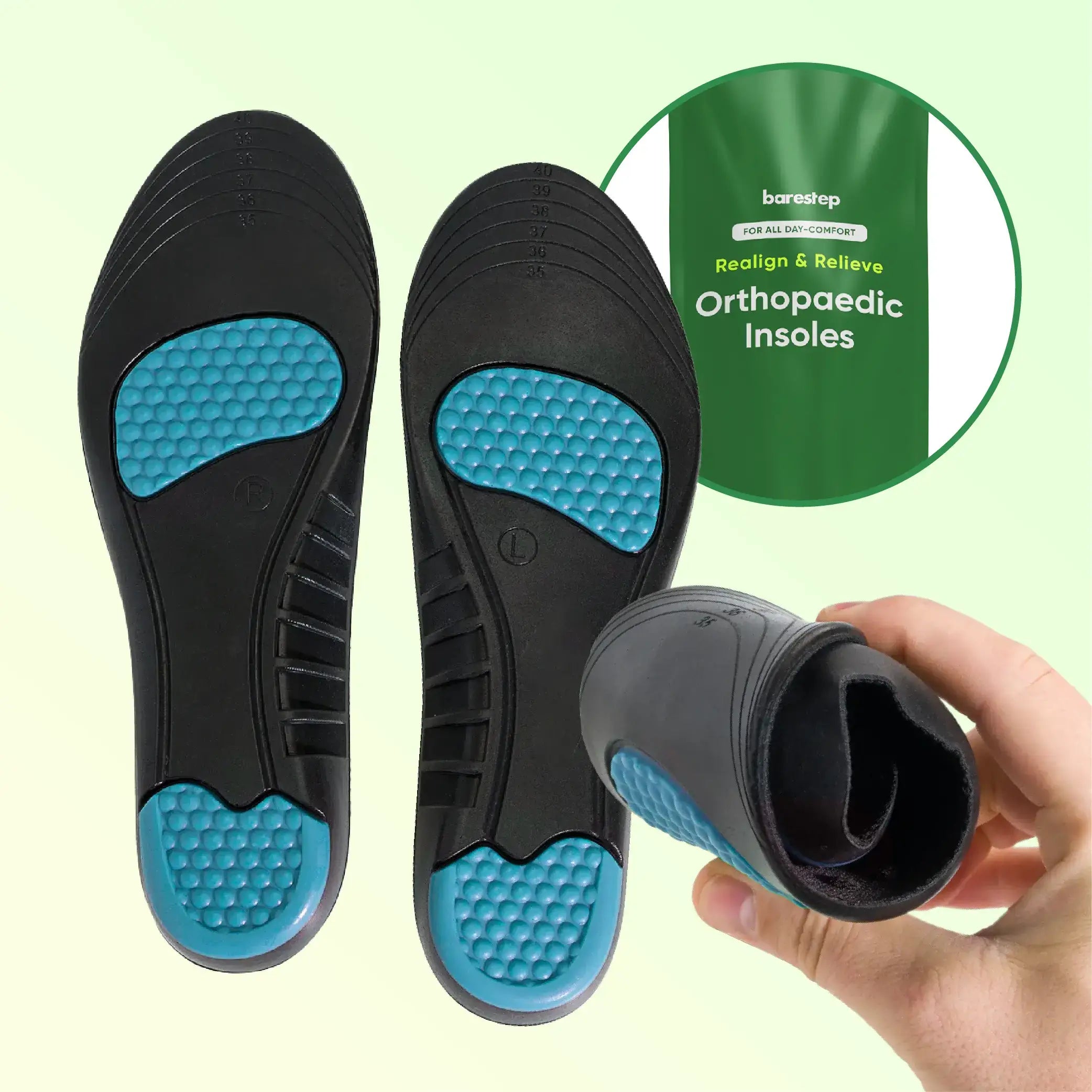 Barestep Orthopedic Soles - Pain Relieving & Shock Absorbing Foot Pads